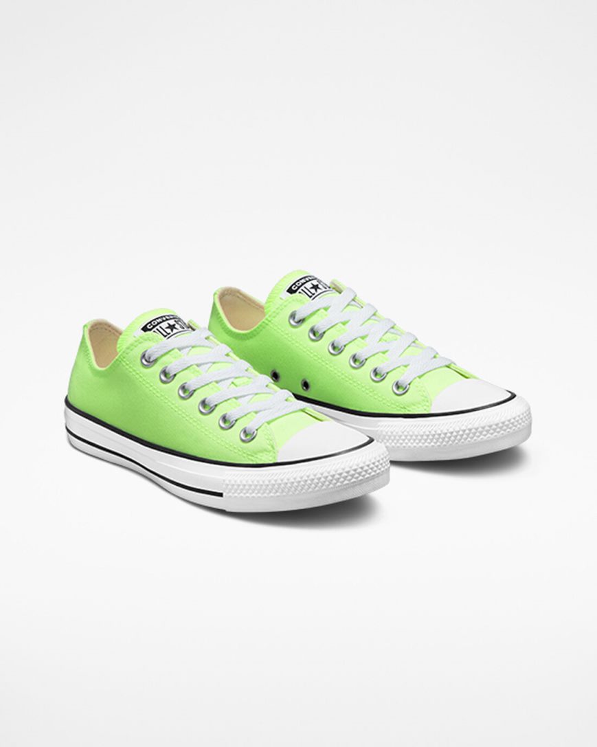 Men's Converse Chuck Taylor All Star Neon Low Top Shoes Green / White / Black | AU 46C51Y